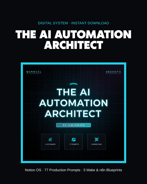 The AI Automation Architect — Notion OS, 77 production prompts and 5 Make & n8n automation blueprints